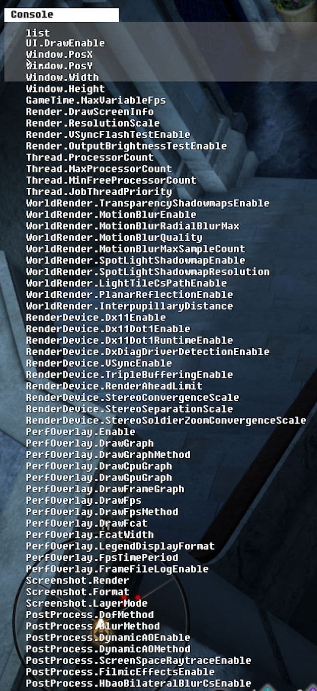 redacted console commands