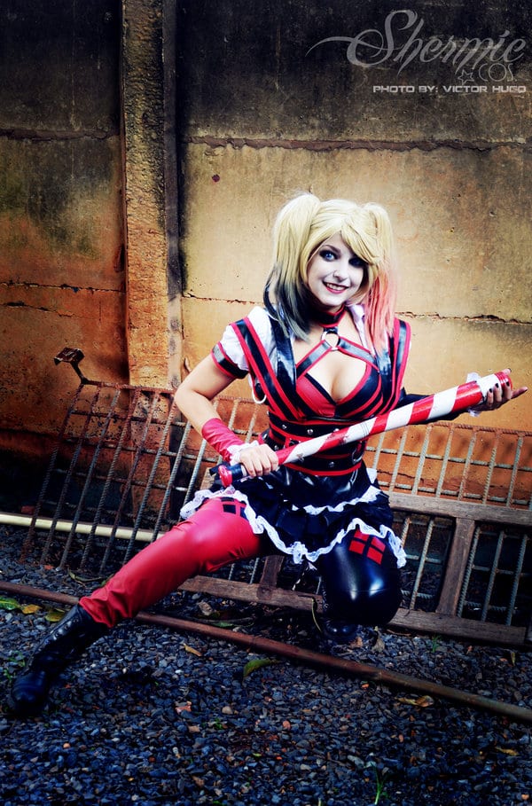 Harley Quinn Shermie Arkham Knight Cosplay Lets Fight Bats ... - 600 x 909 jpeg 222kB