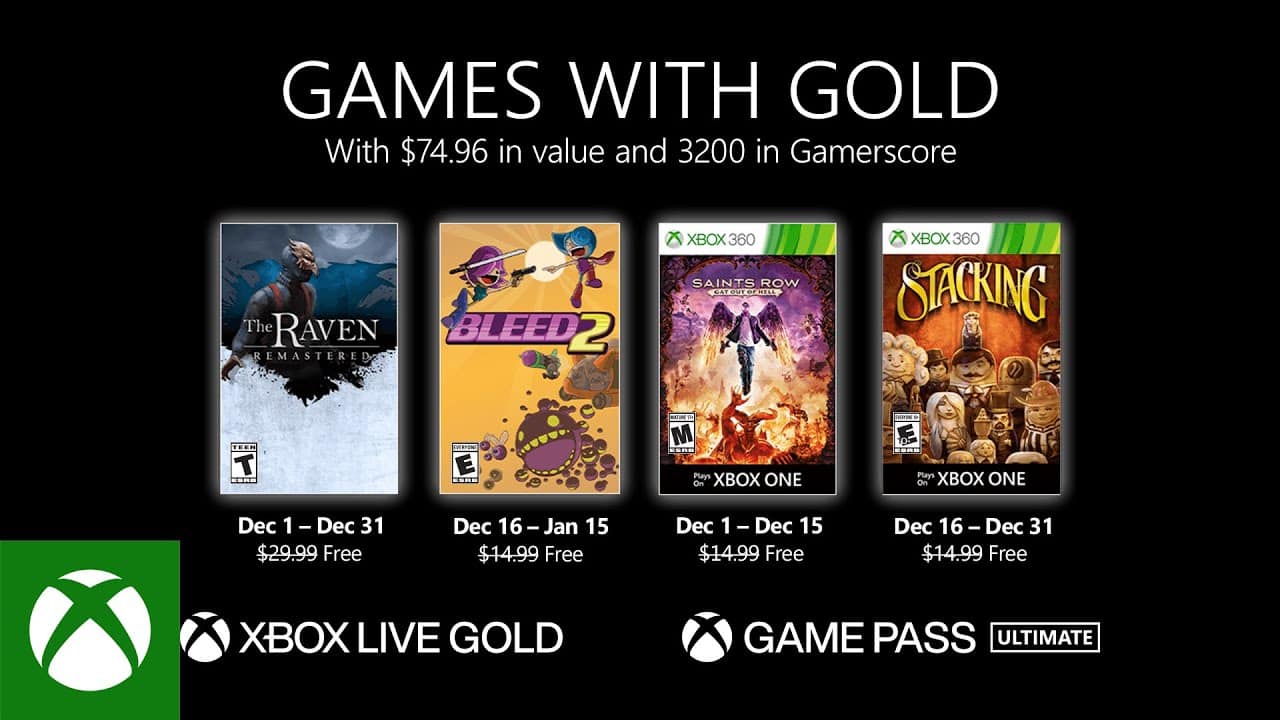 Xbox Games With Gold December Lineup Video Games Blogger
